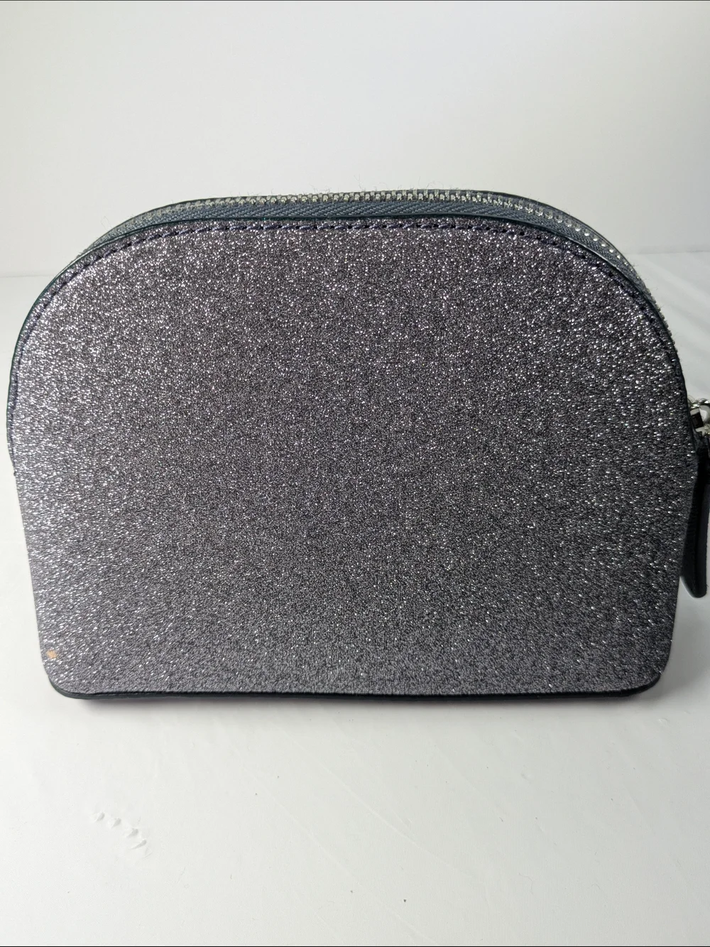 Kate Spade Silver Glitter Cosmetic Pouch